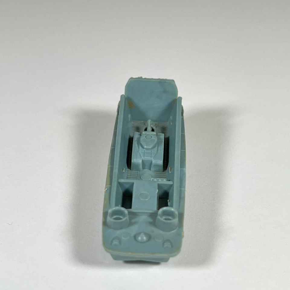 Barco artesanal de desembarco del ejército plástico azul mármol Italia vintage INGAP juguete de los años 50 Foto 4 de 4