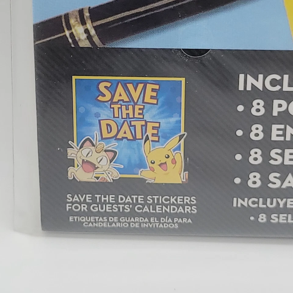 NUEVO 2014 Pokemon Invitaciones de Fiesta 8pk con Sobres Pokemon Pikachu y Amigos Foto 3 de 4