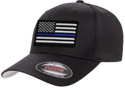 Thin Blue Line USA Flag Patriotic Flexfit 6277 Athletic Baseball