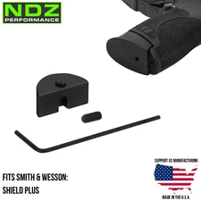 NDZ Smith & Wesson Shield Plus Grip Frame Insert Slug Plug S&W Aluminum Black