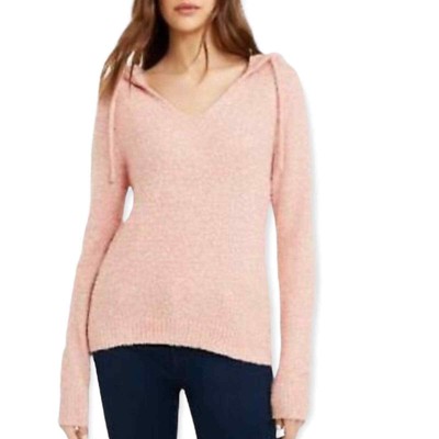 Crave Fame Marled Fuzzy Pullover Hoodie Medium Blush Pink NWT