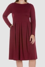 24seven Comfort Apparel Women's Red Fit & Flare Midi Dress Plus Size 3X