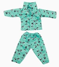 Nightwear, Pant Style, Pajama's, Mint Green-Panda's    Slippers for 18" Dolls