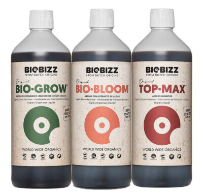BioBizz Bio-Grow, Bio-Bloom & Top-Max   je 1 Liter Dünger / organisch