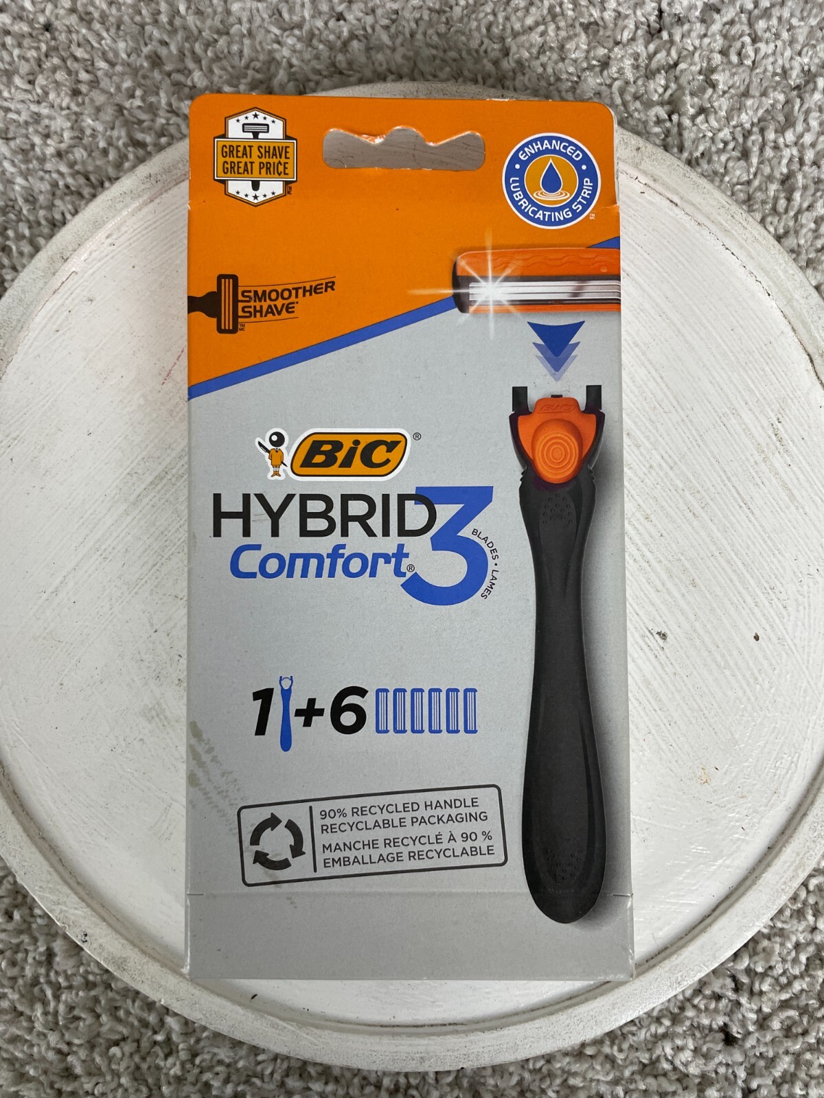 BIC Hybrid Comfort 3 Blades Disposable Razor w/ 1 Handle & 6