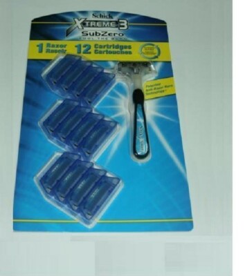 13 Schick xtreme3 subzero 12 blades  razor Cartridges Refills Shaver Xtreme Open