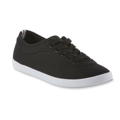 Basic Editions Women's Antonia Black Lace-Up Canvas Shoes Sneaker 8M