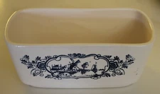 Vtg Delft Blauw Pottery Planter Hand Painted Windmill Sailing Ship Holland