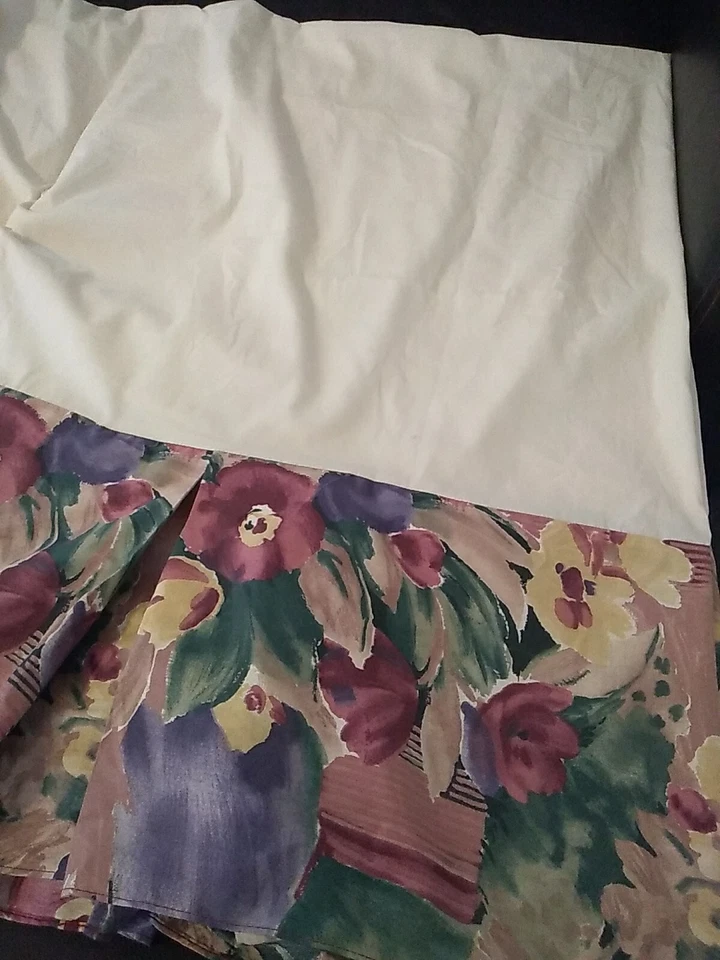 Vintage Croscill Full Size Bed Skirt Dust Ruffle Abstract Multicolor - Image 3 of 4