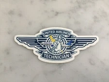 United Airlines Technician Wings Sticker 4.5”x2”
