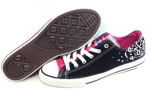 Niñas Jóvenes Converse 637708F multi lengua Ox Negro Blanco Zapatos Tenis  Rosa | eBay