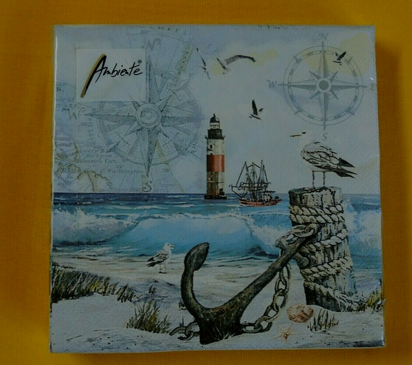 20 Servietten Anker Leuchtturm 1 Packung Ovp Motivservietten Maritim Ambiente-image