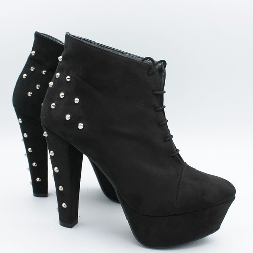 scarpe donna Francesine Tacco alto plateau sexy Tronchetti stivali con borchie - Foto 5 di 8