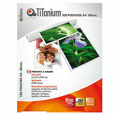 100 Pouches 216X303Mm (A4) 80My Titanium