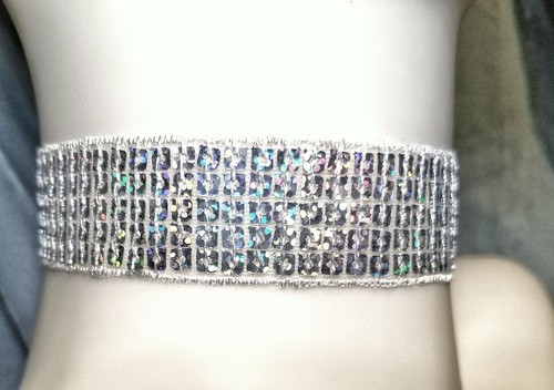 ALL COLORS Ribbon Choker Necklace Velvet Glitter Sequins Holidays - Picture 97 of 108