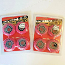 Vtg Universal Roller Blade Inline Skate Wheels Variflex Pink 72x24mm 2 Packs of4