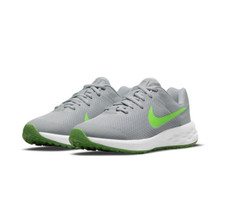 Image of Nike Revolution 6 GS Trainers Nike Junior Boys Girls Running Trainer Grey Green