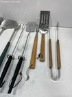 Wooden Handle Spatula Fork Tongs 8 Piece Barbecue Grill Tools Set — photo 3