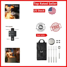 Ergonomic Stainless Steel Fire Pit Accessories: Roasting Sticks & Carrying Case
