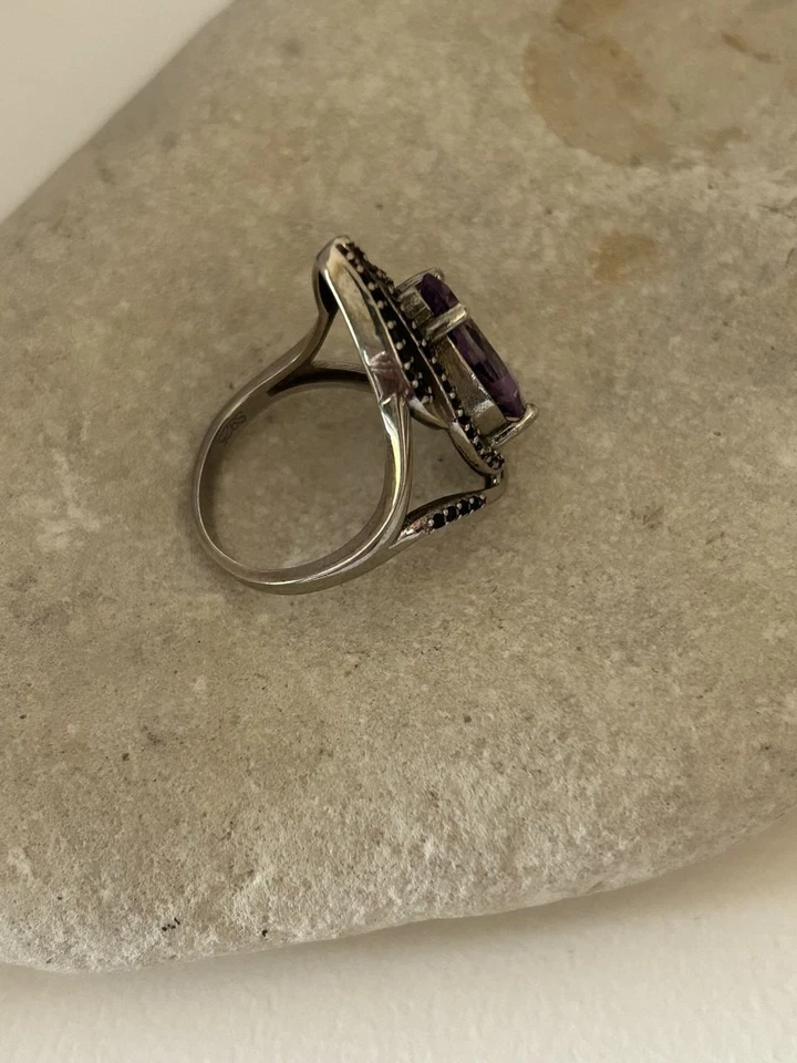 Silber 925 Ring mit Amethyst und Spinell - Bild 4 von 4