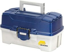 Plano 2-Tray Tackle Box with Dual Top Access, Blue Metallic/Off White, Premiu...