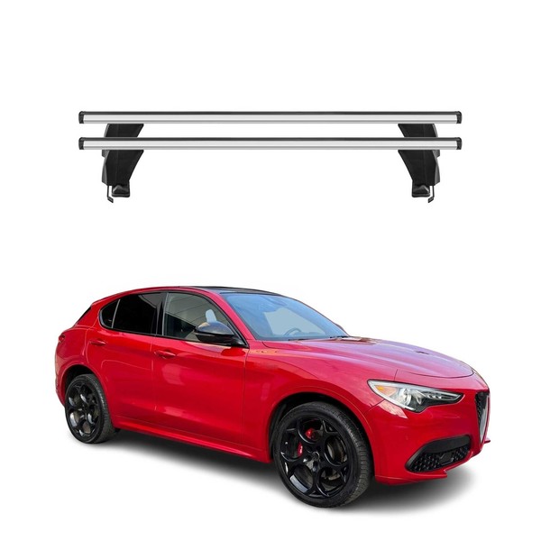 Menabo DachträGer GrundtäGer FüR Alfa Romeo Stelvio 2017-2026 50Kg Alu Silber 2X-image