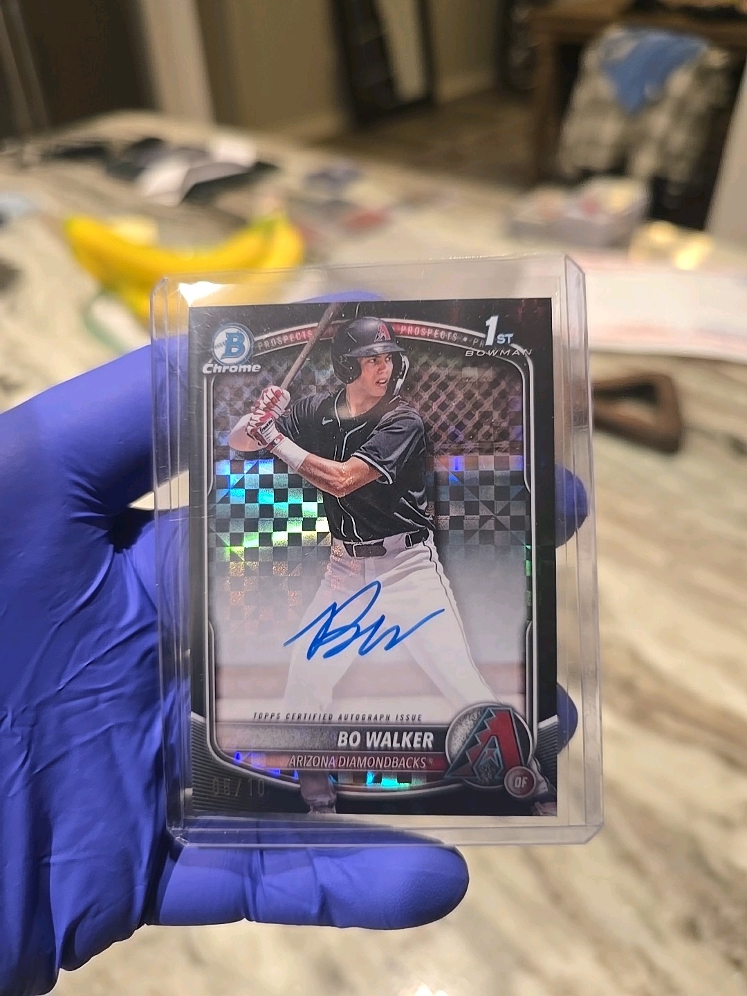 2025 Bowman Chrome  Bo Walker 1st auto rookie Black X-Fractor /10 Diamondbacks
