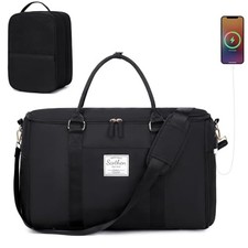 Convertible Travel Garment Bag,Carry On Garment Duffle Bag with Toiletry Black