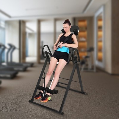 Foldable Inversion Table Teeter Advanced Back Pain Ankle Relief Gravity Fitness
