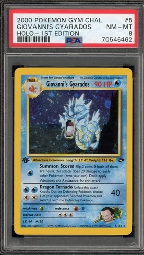 Pokemon Giovanni's Gyarados Gym Challenge 1st Edition Holo Rare #5 PSA 8