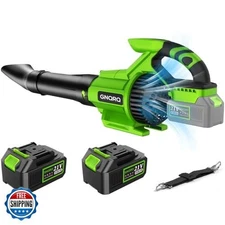 Electric Leaf Blower Cordless, 21V Battery Powered Blower with 2 