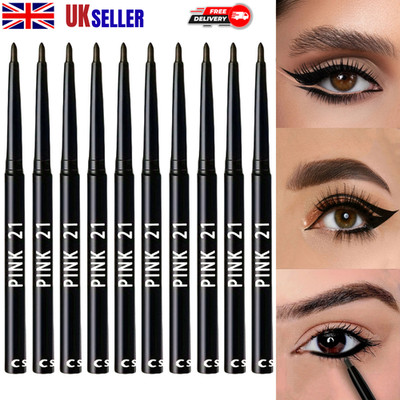 10 Stück schwarze Eyeliner-Stifte wasserfest wischfest langlebig Twist Make-up