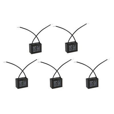 CBB61 3uF 450V AC 2-Wire Polypropylene Capacitor Film 38x19x28mm, 5pcs