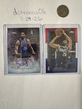 Topps Chrome Spencer Dinwiddie Dallas Mavericks Autograph & RWB 2 Card Lot
