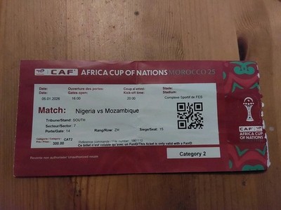 Used Ticket Africa Cup of Nations Morocco 2025 Nigeria vs Mozambique 05.01.