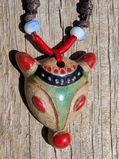 Multicolor Ceramic Fox Charm Pendant Necklace...