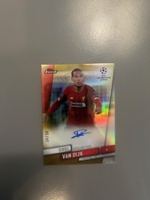 2019-20 Topps Finest UCL Gold Refractor 34/50 Virgil Van Dijk AUTO