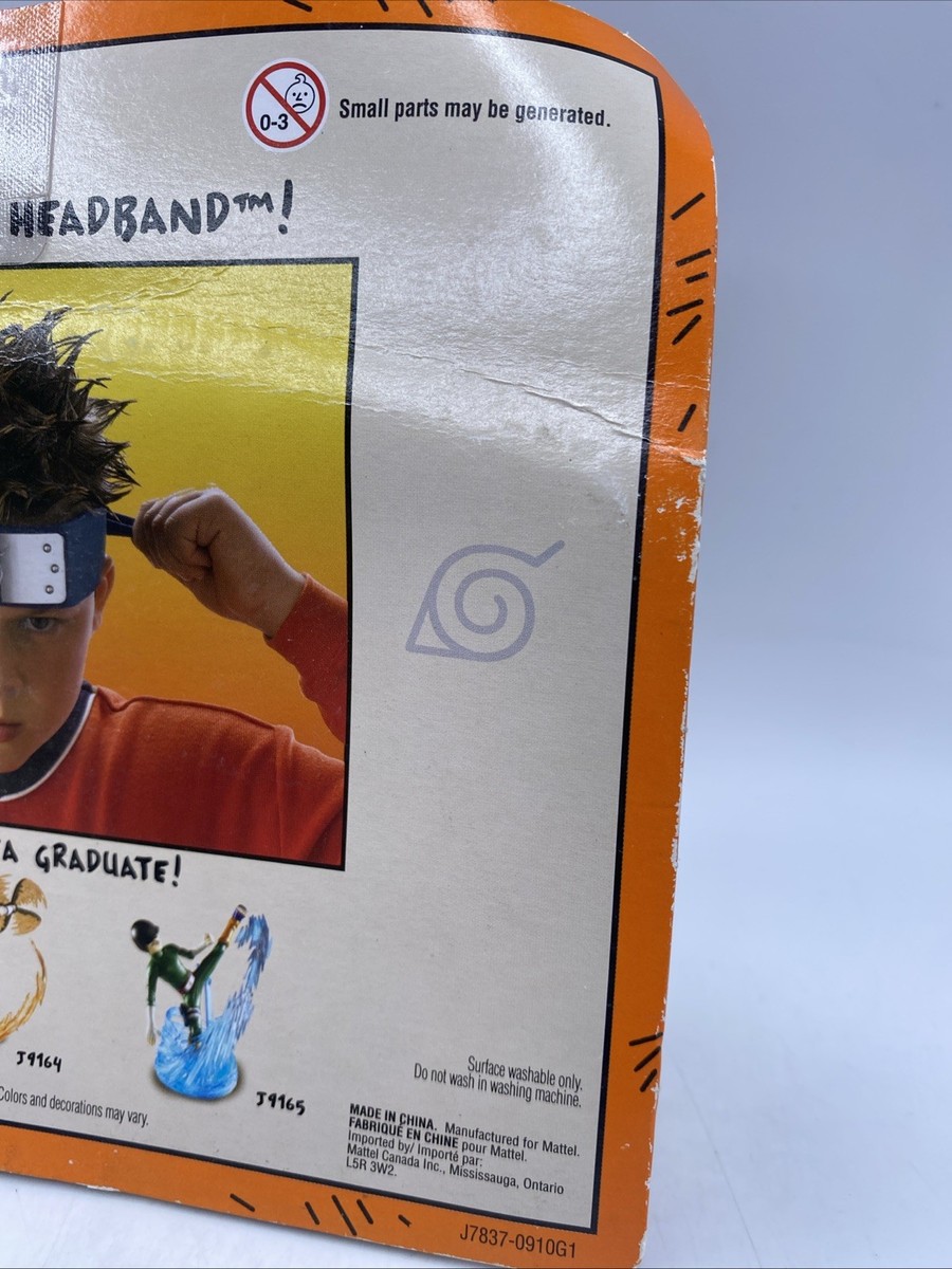 RARE 2006 MATTEL SHONEN JUMP NARUTO LEAF HEADBAND, NOS, SEALED (B