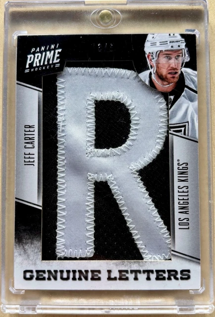 2013-14 Panini Prime Jeff Carter ORIGINAL LETTERS NAMENSSCHILD PATCH #3/6 KINGS