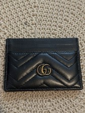 Authentic Gucci Black GG Marmont card case