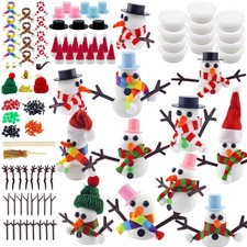 12 Pack Snowman Kits,Fun Build a Snowman Craft for Kids Gifts Winter Family A...