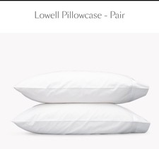 Matouk "Lowell" 600 TC, 100 Egyptian Cotton, KING Pillowcases, 2, White/White,