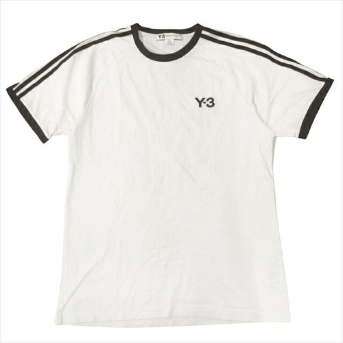 Y-3 Love Yohji Yamamoto Ringer T-Shirt Cut And Sew Three Stripe Logo Print M Weiß - Bild 2 von 4