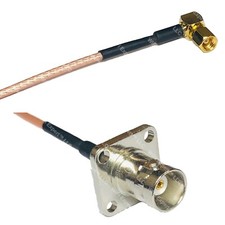 RG316 SMC Female Angle to BNC Flange Female RF Cable Rapid-SHIP LOT