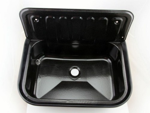 Ausgussbecken aus Stahl Granit-Optik Spülbecken Waschbecken | B-Ware - Bild 4 von 6