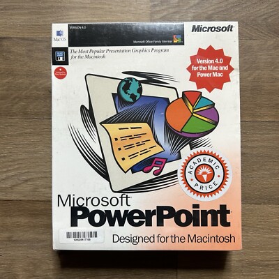 Vintage microsoft powerpoint 4.0 For macintosh Mac New & Sealed 1995 power Mac