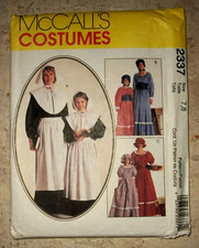 Child McCall 2337 Costume Pattern Pilgrim Pioneer Dress Apron UNCUT Size 7 8