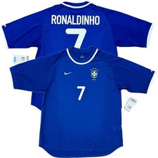 2000/01 Brazil Away Jersey #7 Ronaldinho Medium Nike Soccer Olympic Vintage kit