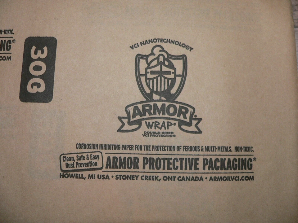Armor Wrap VCI Corrosion Inhibitor Protective Packaging 12" x 12" Sheets 30 pcs. - Image 2 of 3