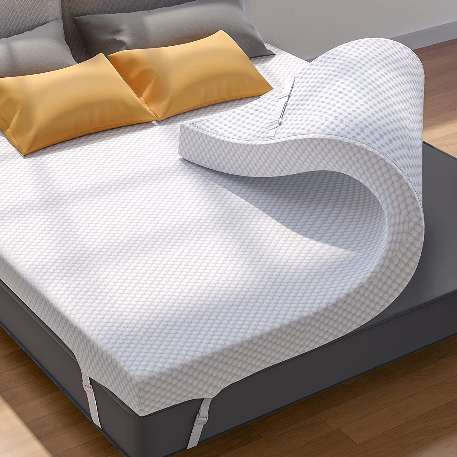 3 Inch Gel Memory Foam Mattress Topper for Pressure Relief, Premium Soft Cooling